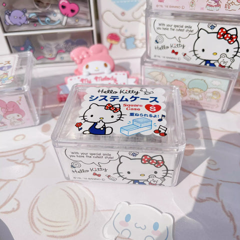 Genuine Sanrio Storage Box Student Dormitory Hand Account Transparent Desktop Jewelry Dresser Storage Box