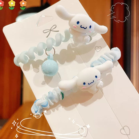 Kuromi Cinnamoroll Small Rubber Band for Boyfriend, Girlfriend, Headband Couple, Small Intestine Hair Band, Sanrio, Japan and South Korea.