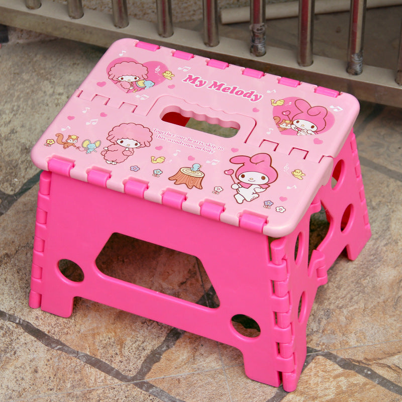 Sanrio Thick Folding Stool Portable Outdoor Plastic Stool Bathroom Household Adult Children Small Bench Fishing Stool Mazar.