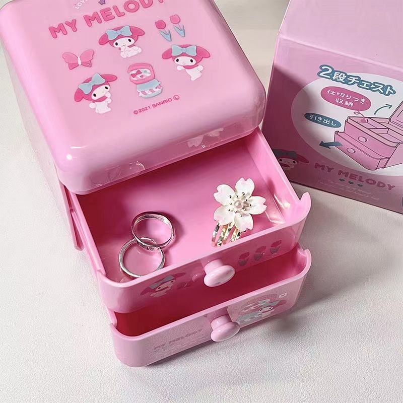 Sanrio Double-layer Split Table Storage Box Drawer Type Table Storage Box