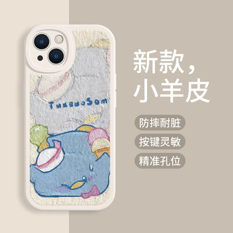 Suitable for Apple 15pro Phone Case 14 Sanrio IPhone 13 New 12pro Oil Painting Style 11pro Cat Xsmax Kuromi Xr Cute 8plus7 Sheepskin X Full Package Anti Drop 6 Sets