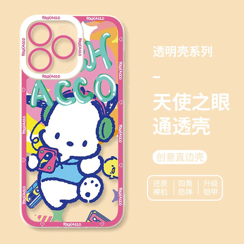 Pochacco Cute Sanrio iPhone Case Full Body Protective Case For IPhone 11-15 Pro Max