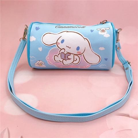 Sanrio Leather Waterproof Zippered Satchel Student Stationery Pencil Storage Children's Universal Horizontal Shoulder Roller Bag