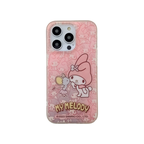 Authentic Sanrio Ugly Fish Kuromi Hellokitty Soft Adhesive IPhone 15 Promax Phone Case Protection Case