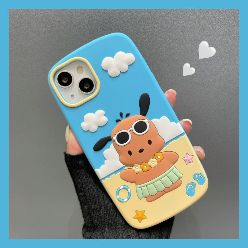 Sanrio 3D Silicone Stereoscopic Pachacco iPhone Cases Suitable for iPhone 11-14 Pro Max