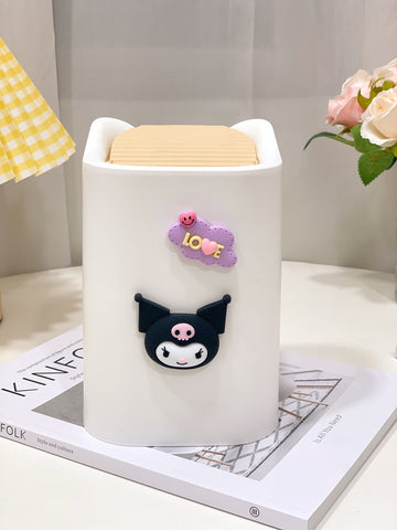 Cute Desktop Garbage Bin Cartoon Small Garbage Bin Office Desk Flip Cover Paper Scrap Bin Storage Bin