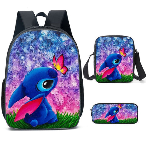 New Stitch Three-piece Backpack Crossbody Bag Pencil Case