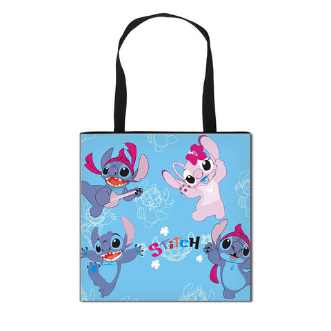 2023 New Stitchy Shopping Bag Cute Cartoon Peripheral Portable Handbag Large Polyester Storage Bag