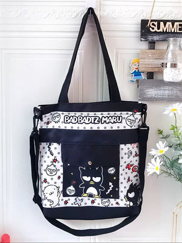 New Cartoon Portable Sail Bag Convenient for Going Out One Shoulder Shopping Bag for Learning Crossbody Bag Canvas Handbag