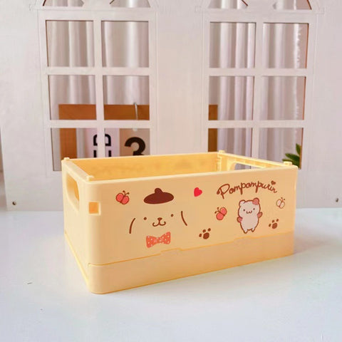 Sanrio Storage Box Desktop Folding Portable Small Box Living Room Plastic Sundries Box Cosmetic Storage