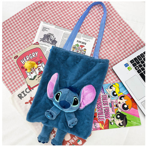 Cute Cartoon New Fashion Plush Cute Cute Handheld Large Capacity Plush Shopping Bag Make-up School Bag