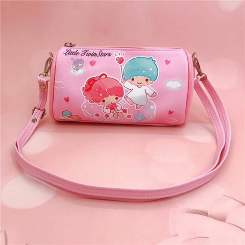 Sanrio Leather Waterproof Zippered Satchel Student Stationery Pencil Storage Children's Universal Horizontal Shoulder Roller Bag