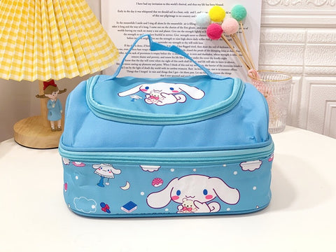 Sanrio double-layer thermal insulation bag Large capacity student lunch box Portable thermal insulation lunch bag