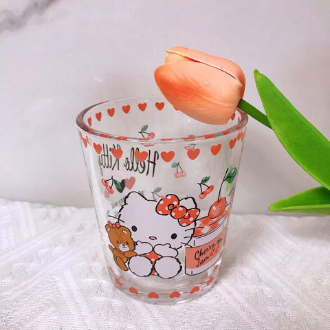 Kitty Cat Glass Breakfast Cup Drink Cup