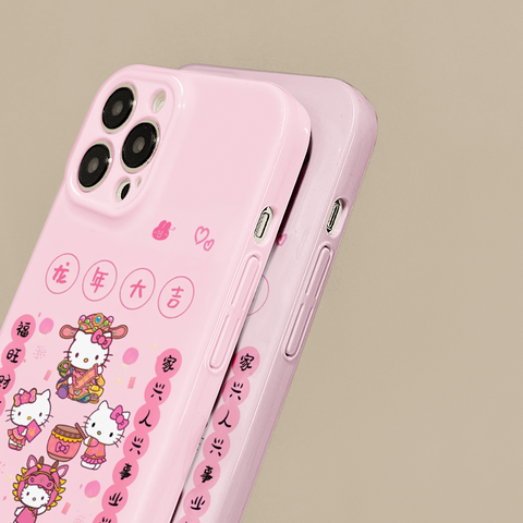 New Year Hellokitty Cute Sanrio iPhone Case Full Body Protective Case For IPhone 11-15 Pro Max