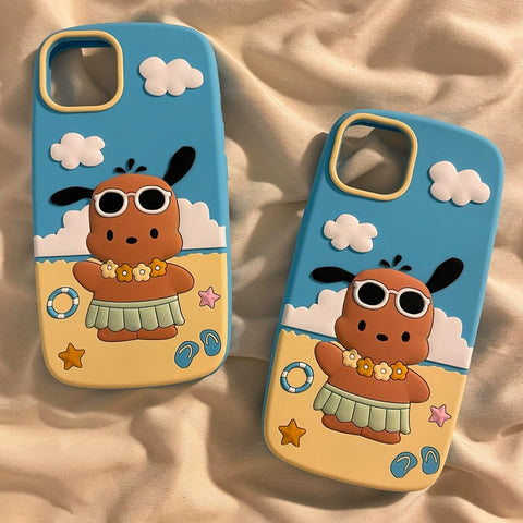 Sanrio 3D Silicone Stereoscopic Pachacco iPhone Cases Suitable for iPhone 11-14 Pro Max