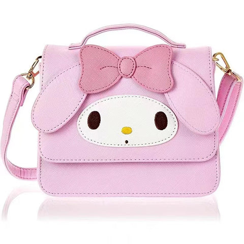 Sanrio Kulomi Diagonal Bag Girl Heart Mobile Phone Key Bag PU Waterproof Leather Handbag