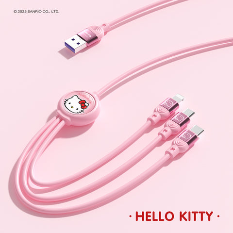 Sanrio 66W Super Fast Charging Data Cable, Flash Charging, One Drag Three Charging Cable, Applicable To Apple Typec