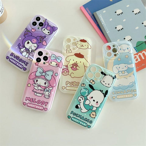 Sanrio Kuromi Melody PomPom Pochacco Cinnamon Hard iPhone Cases Suitable for iPhone 11-15 Pro Max