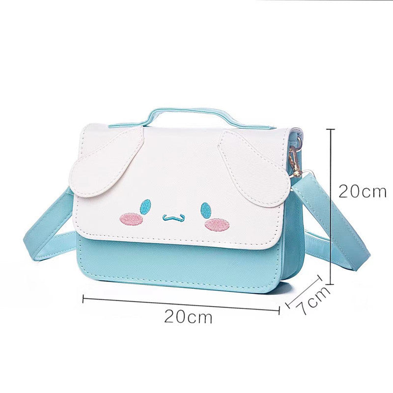 Sanrio Kulomi Diagonal Bag Girl Heart Mobile Phone Key Bag PU Waterproof Leather Handbag