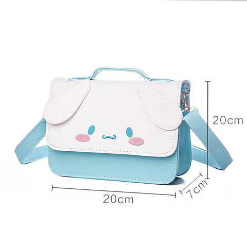 Sanrio Kulomi Diagonal Bag Girl Heart Mobile Phone Key Bag PU Waterproof Leather Handbag