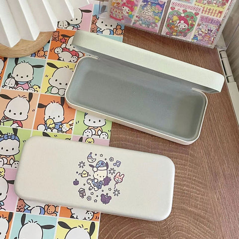 Glasses Box, Girl Heart Cartoon Style, Cream Colored Handkerchief Series, Myopia Glasses Storage Box