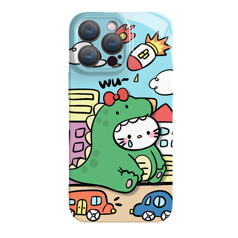 Hellokitty Cat Dinosaur New Cute Sanrio iPhone Case Full Body Protective Case For IPhone 11-15 Pro Max