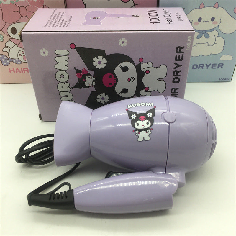 Sanrio Folding Hair Dryer Mini Two-speed Electric Hair Dryer for Travel