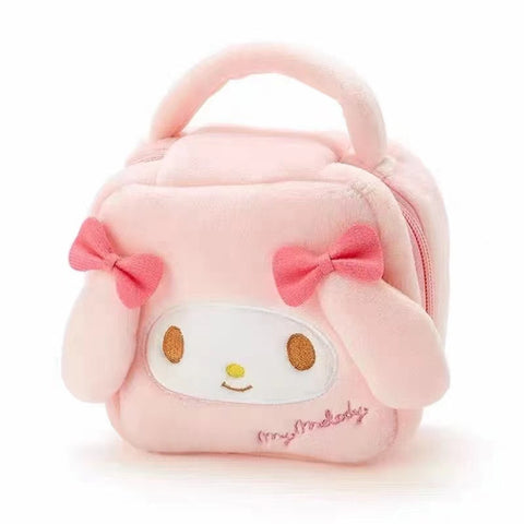 Sanrio Plush Handbag Convenient Travel Cosmetics Storage Bag Embroidered Face Bag