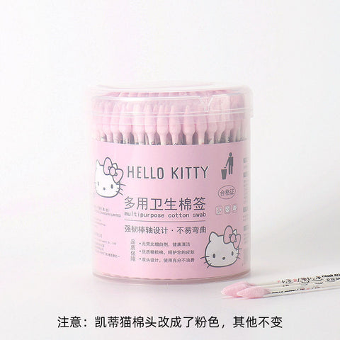 Sanrio secondary multipurpose sanitary cotton swab spiral ear cosmetic double head