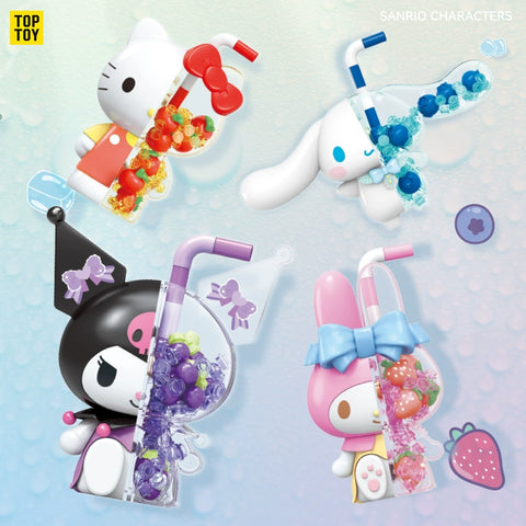 TOPTOY Sanrio Building Blocks Wonderful Adults Even Bubble Soda Building Blocks Kuromi Big-eared Dog Kitty Ornaments