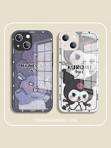 Oil Painting KT Cat Kuromi Cute Sanrio iPhone Case Full Body Protective Case For IPhone 11-15 Pro Max