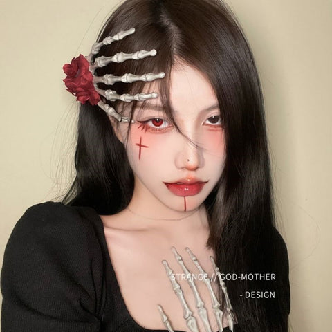 Halloween Dark Headwear Women Dress up Scary Decoration Cute Funny Skeleton Christmas Hairpin Jewelry Home111