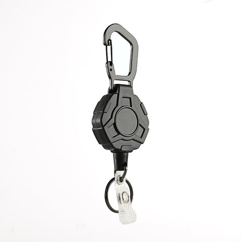 High elasticity thickened wire rope telescopic key chain carabiner outdoor rope second rebound anti-theft anti-loss easy pull buckle home99