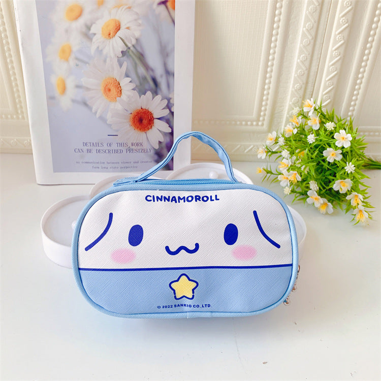 Sanrio Portable Makeup Bag Girl Heart Storage Bag Travel Makeup Bag Stationery Box Pencil Bag