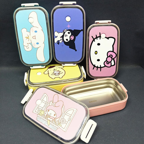 Stainless Steel Kulomi Meretti Yugui Dog Lunch Box Kids Cute Pudding Dog Kt Bento Crisper Box Meal