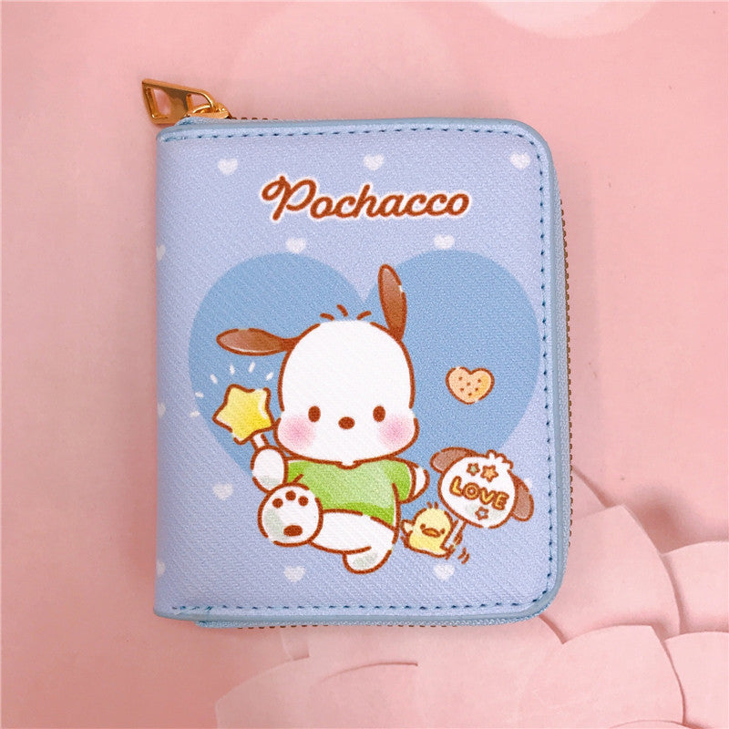 Sanrio Casual Short Zipper Wallet Card Bag Key Bag Loose Wallet Coin Bag