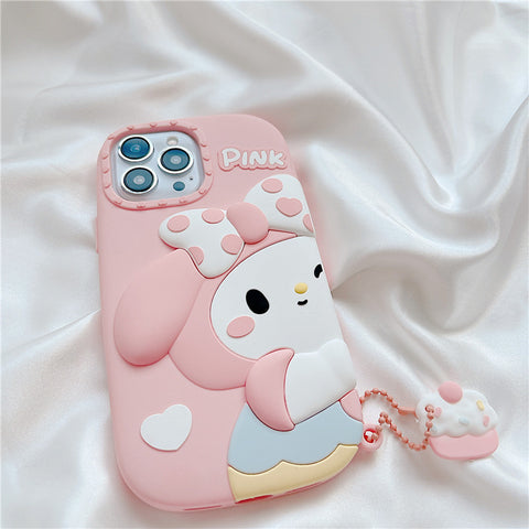 Sanrio 3D Silicone Stereoscopic Hello Kitty& Melody iPhone Cases Suitable for iPhone 11-15 Pro Max