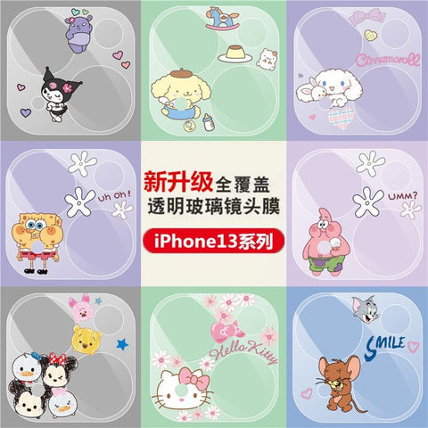 Cartoon Transparent All-inclusive Lens Film IPhone15 Mobile Phone Camera Apple 13 My Melody Cinnamoroll Tempered Film