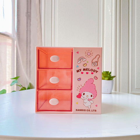 Cute Sanrio Girl Heart Desktop Multi-cosmetic Storage Box Creative Student Dormitory Pen Holder