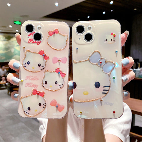 Sanrio Cute Kitty Cat  IPhone Case Full Body Protective Case For IPhone 11-15 Pro Max