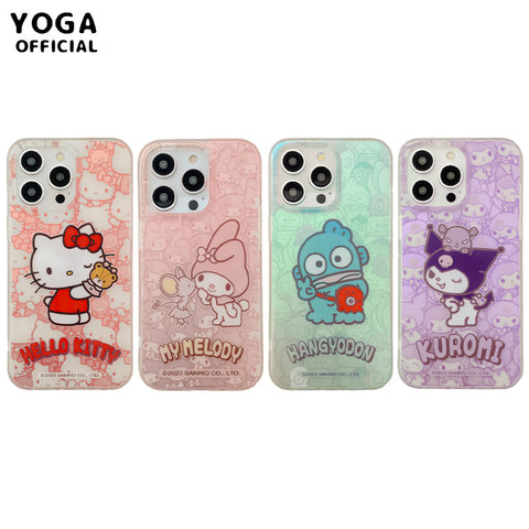 Authentic Sanrio Ugly Fish Kuromi Hellokitty Soft Adhesive IPhone 15 Promax Phone Case Protection Case