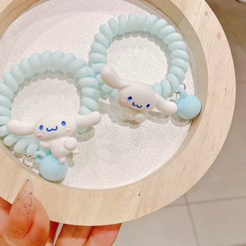 Kuromi Cinnamoroll Small Rubber Band for Boyfriend, Girlfriend, Headband Couple, Small Intestine Hair Band, Sanrio, Japan and South Korea.