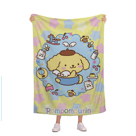 Pompom Purin Blankets, Fluffy Camping Trip Blankets