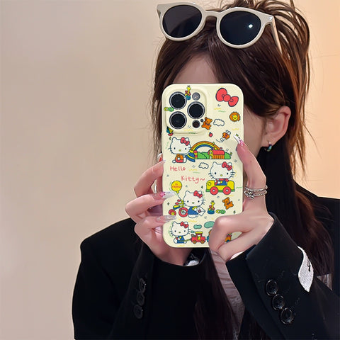 Cute Hello Kitty Cat Cute Sanrio iPhone Case Full Body Protective Case For IPhone 11-15 Pro Max