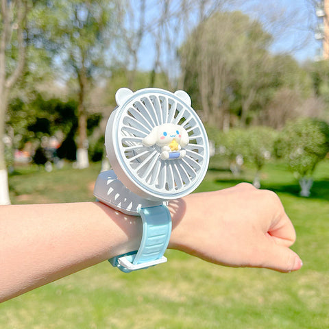 Sanrio Watch Fan Portable Cute USB Rechargeable Bracelet Silent Fan Gift