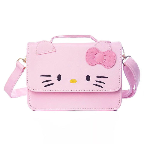 Sanrio Kulomi Diagonal Bag Girl Heart Mobile Phone Key Bag PU Waterproof Leather Handbag