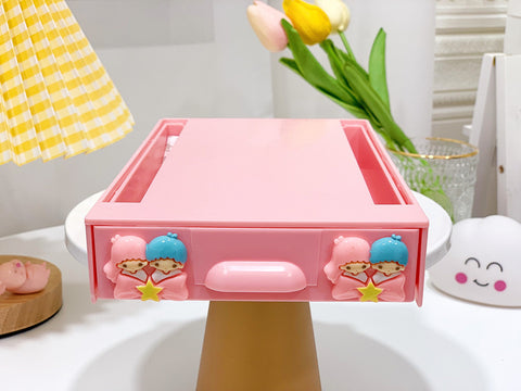 Sanrio Home Girl's Heart Bottom Table Hidden Adhesive Drawer Box Desk Stationery Sundries Storage Box