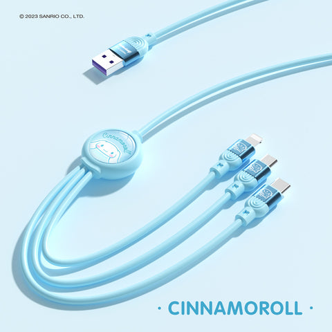 Sanrio 66W Super Fast Charging Data Cable, Flash Charging, One Drag Three Charging Cable, Applicable To Apple Typec