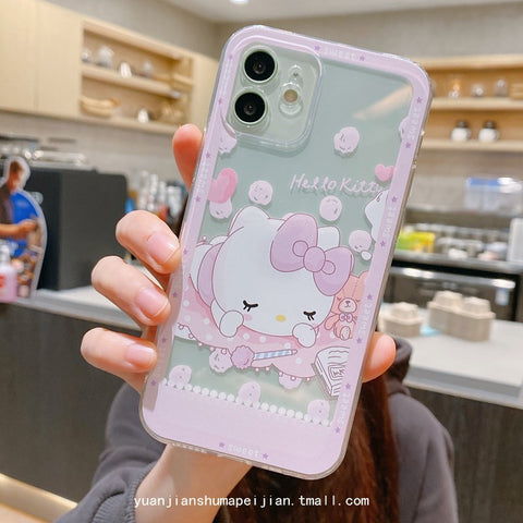 Sanrio TPU HK Cat IPhone Case Full Body Protective Case For IPhone 11-15 Pro Max